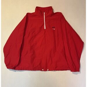 Vintage 1980's Or 90's Uzzi Red 1/4 Zip Windbreaker Jacket Size L/XL